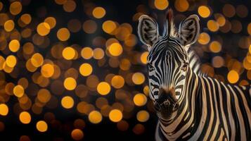 ai generato zebra in piedi nel campo foto