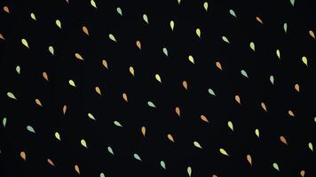 sfondo di rotante colorato le foglie su nero sfondo. animazione. semplice forme di colorato duplicato le foglie ruotare su nero sfondo foto