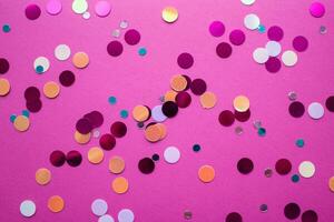 rosa sfondo con sparpagliato brillante luccichio. decorativo festa o celebrazione sfondo. foto