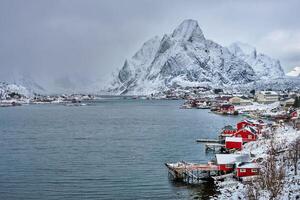 reine pesca villaggio, Norvegia foto