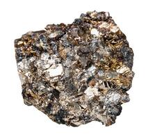 crudo nativo bismuto minerale isolato su bianca foto