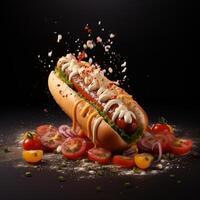 ai generato hot dog veloce cibo foto