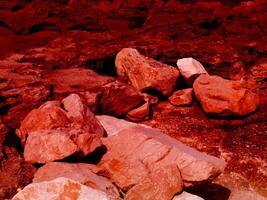 trama di pietra rossa nel giardino foto