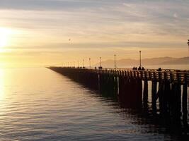 berkeley, circa, 2007 - lungo pesca molo allungamento su in baia foto