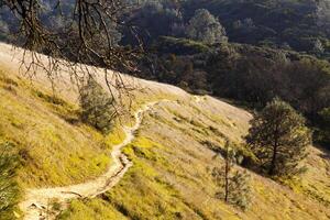 ripido sporco sentiero su collina lato montare diablo California foto