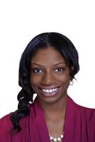 sorridente ritratto africano americano giovane donna foto