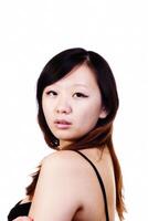 al di sopra di il spalla ritratto attraente Cinese donna foto