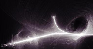 bianca astratto Linee curve particelle su buio sfondo foto