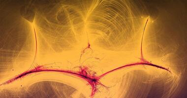 astratto sfondo Linee curve e particelle rosso e giallo foto