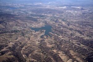 Presa san luis taxhimay lago centrale Messico aereo Visualizza a partire dal aereo foto