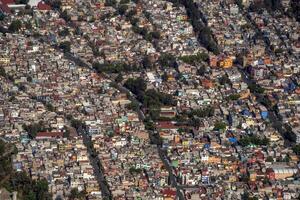 paesaggio di vista aerea di Città del Messico dall'aeroplano foto