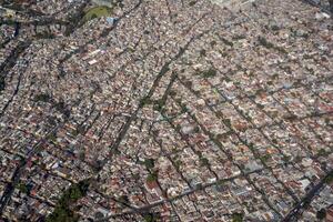 paesaggio di vista aerea di Città del Messico dall'aeroplano foto