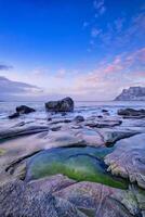 spiaggia di fiordo nel Norvegia foto