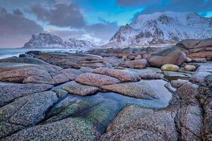 spiaggia di fiordo nel Norvegia foto