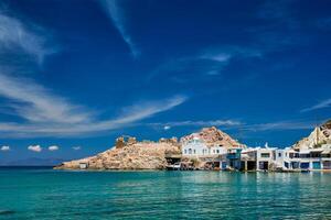 il spiaggia di firapotamos nel milo, Grecia foto