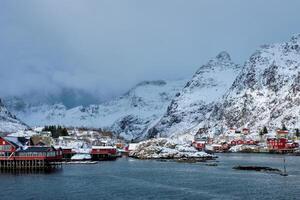 un' villaggio su lofoten isole, Norvegia foto