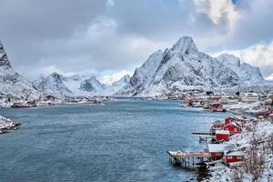 reine pesca villaggio, Norvegia foto