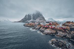 Hamnoy pesca villaggio su lofoten isole, Norvegia foto