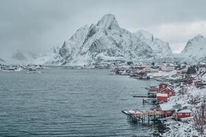 reine pesca villaggio, Norvegia foto