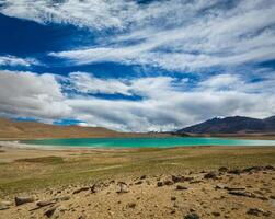 himalayano lago Kyagar tso, ladakh, India foto