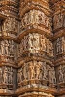 famoso sculture di khajuraho templi, India foto