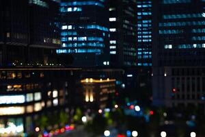 un' notte miniatura paesaggio urbano nel marunouchi tokyo TiltShift foto