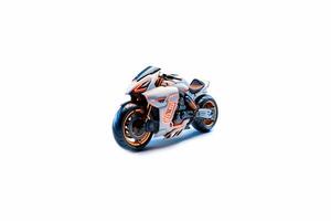 3d illustrazione di bianca futuristico motocicletta isolato su bianca sfondo foto