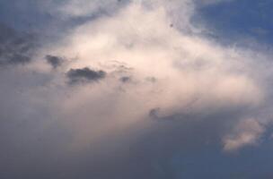 bellissimo sfondo foto di sera cielo e bianca nuvole