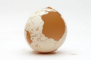ai generato uovo conchiglia isolato su bianca sfondo foto