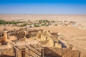 Visualizza di montagna oasi chebika, sahara deserto, tunisia, Africa foto