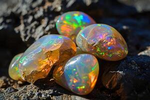ai generato etiope opale pietra preziosa foto