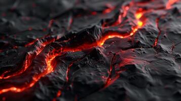 ai generato lava nel Cracked terra - astratto sfondo design foto