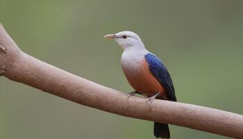 ai generato uccello fotografia, coda di castagna storno uccello immagine, maggior parte bellissimo uccello fotografia, storno natura fotografia, ai Immagine foto