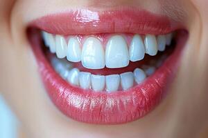 ai generato largo Sorridi dentale denti professionale fotografia foto