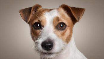 coraggioso Jack russell terrier nel natura, cane fotografia foto