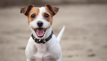 coraggioso Jack russell terrier nel natura, cane fotografia foto