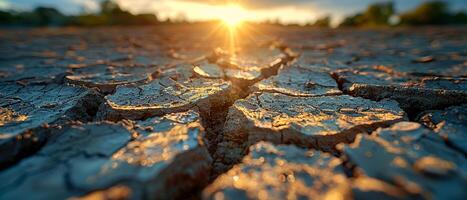 ai generato Cracked asciutto terra struttura nel deserto foto