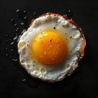 ai generato uovo tuorlo isolato su sfondo. uovo superiore Visualizza. frittata. fritte uovo come prima colazione cibo foto