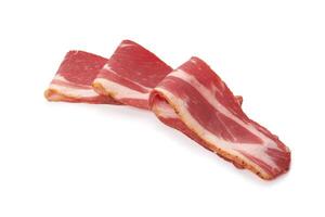 Maiale Bacon su bianca foto
