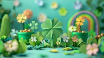 ai generato st. Patrick giorno a tema carta mestiere arredamento foto