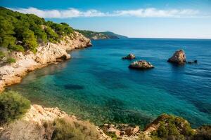 ai generato immagine idilliaco isola di Mallorca affascina con suo sbalorditivo naturale bellezza foto