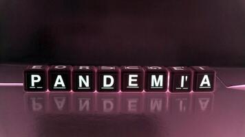il parola pandemia nel italiano, portoghese e spagnolo. foto