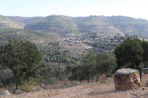 paesaggio nel il montagne nel settentrionale Israele. foto