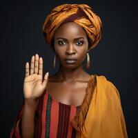 foto fermare esso africano donna con buio liscio
