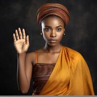foto fermare esso africano donna con buio liscio