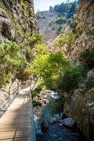 sapadere canyon con di legno percorsi e cascate di cascate nel il Toro montagne vicino Alanya, tacchino foto