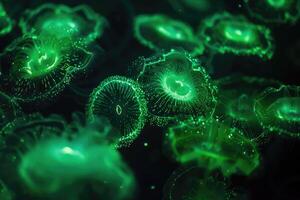 bellezza di bioluminescente plancton foto