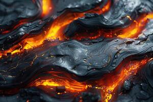 magma, bruciato roccia pavimento con fuso rocce e lava crepe. foto