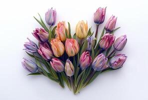 floreale cuore sagomato mazzo di tulipani fiori foto