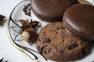 cioccolato biscotti vicino su foto